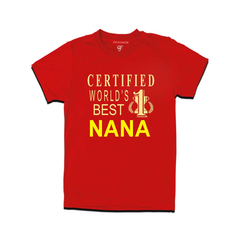 Certified World's Best Nana T-shirts-Red-gfashion