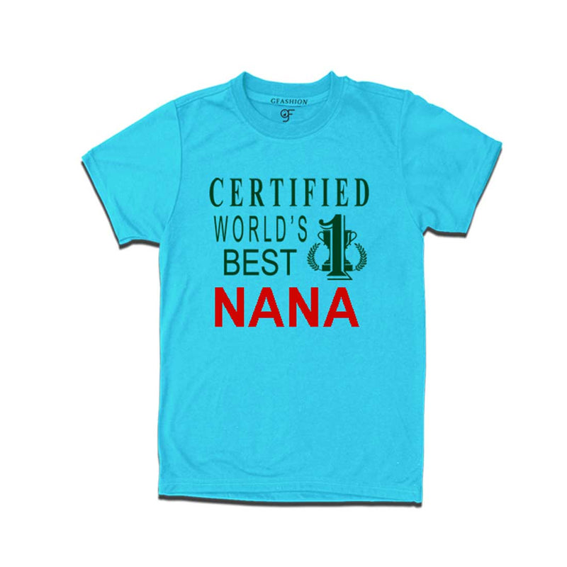 Certified World's Best Nana T-shirts-Sky Blue-gfashion