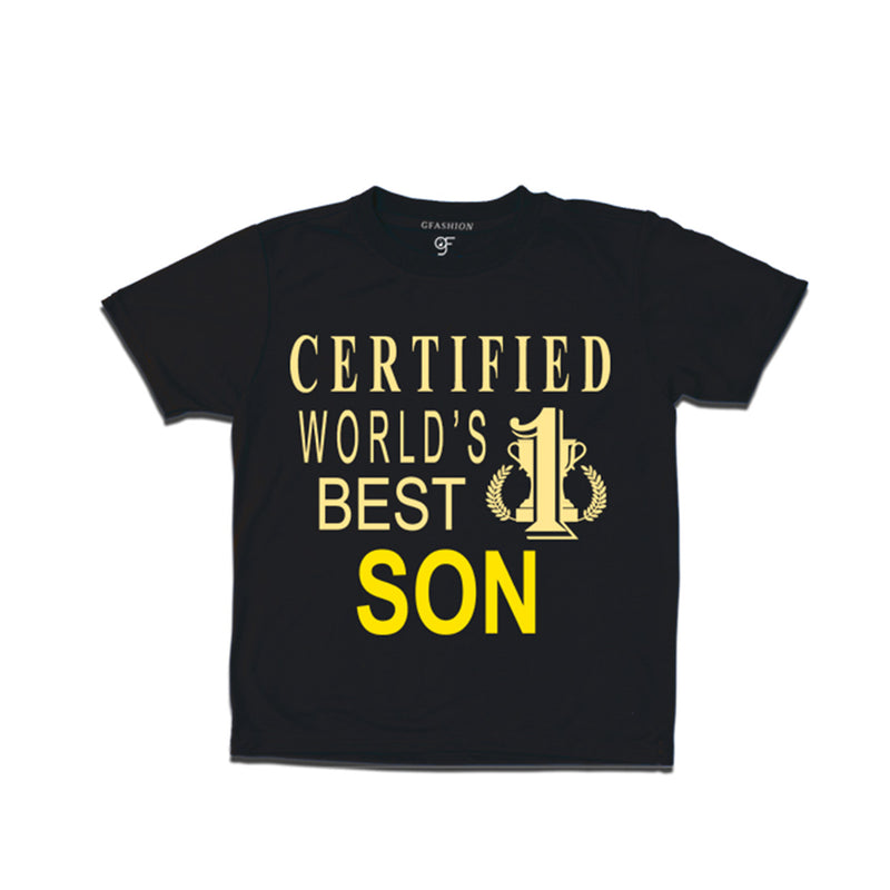 Certified World's Best Son T-shirts-Black-gfashion