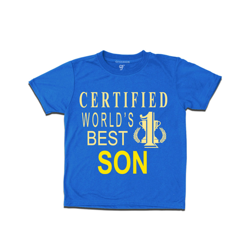 Certified World's Best Son T-shirts-Blue-gfashion
