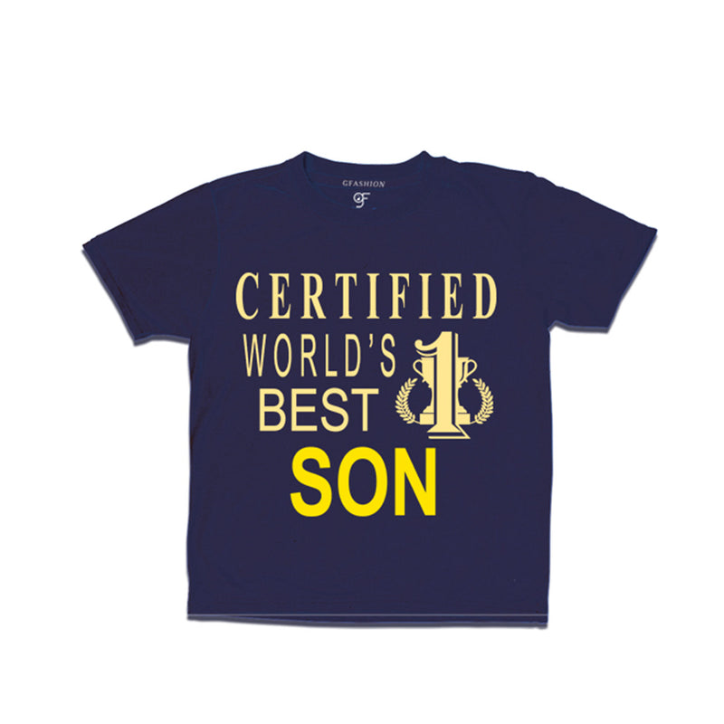 Certified World's Best Son T-shirts-Navy-gfashion