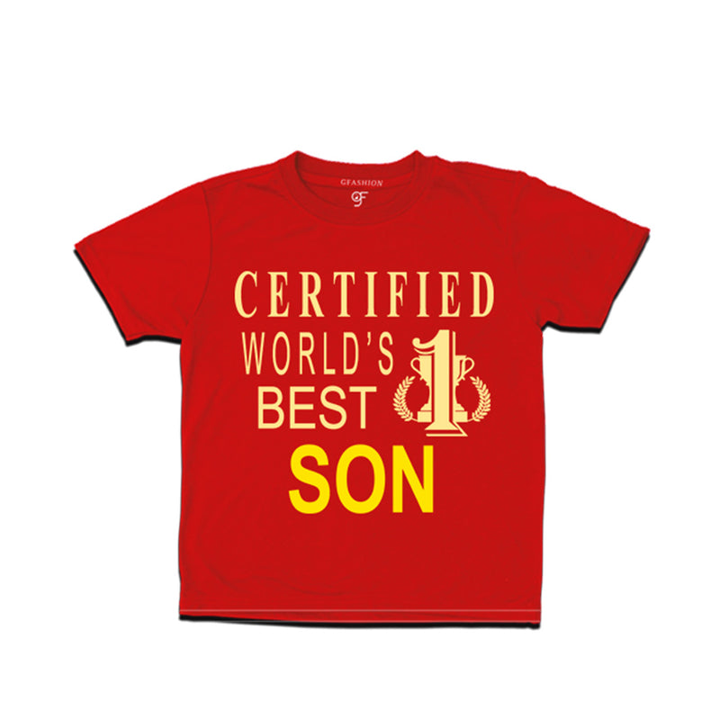 Certified World's Best Son T-shirts-Red-gfashion