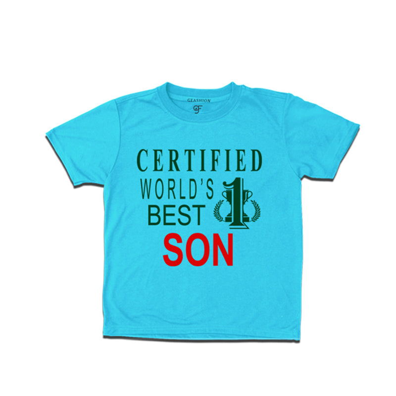 Certified World's Best Son T-shirts-Sky Blue-gfashion
