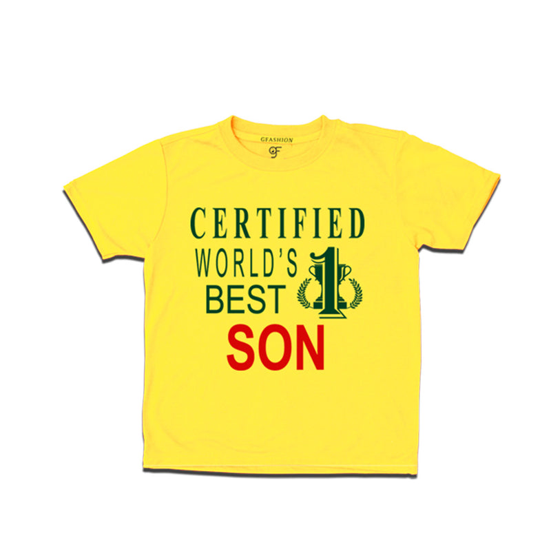 Certified World's Best Son T-shirts-Yellow-gfashion
