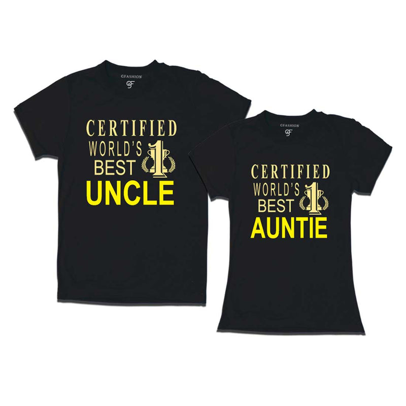 Certified World's Best Uncle-Auntie T-shirts-Black-gfashion