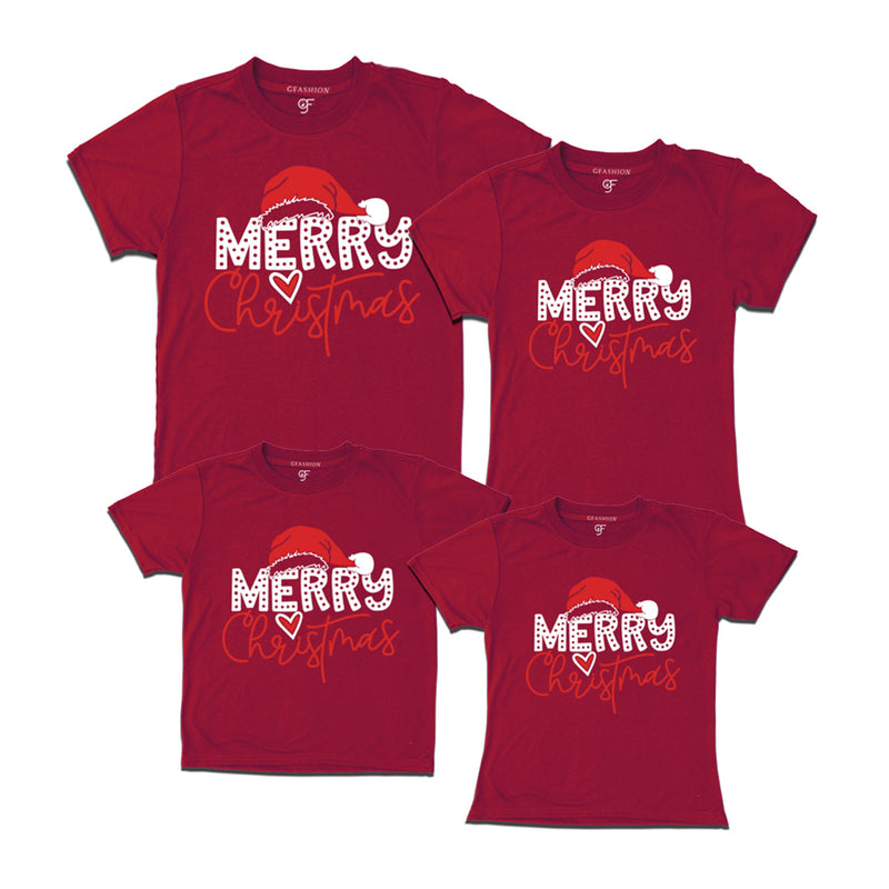 Christmas T-shirts for Family-Friends-Group in Maroon Color avilable @ gfashion.jpg