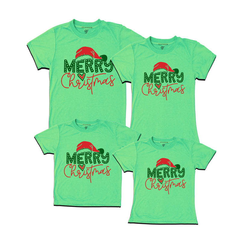 Christmas T-shirts for Family in Pista Green Color avilable @ gfashion.jpg