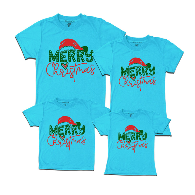 Christmas T-shirts for Family in Sky Blue Color avilable @ gfashion.jpg