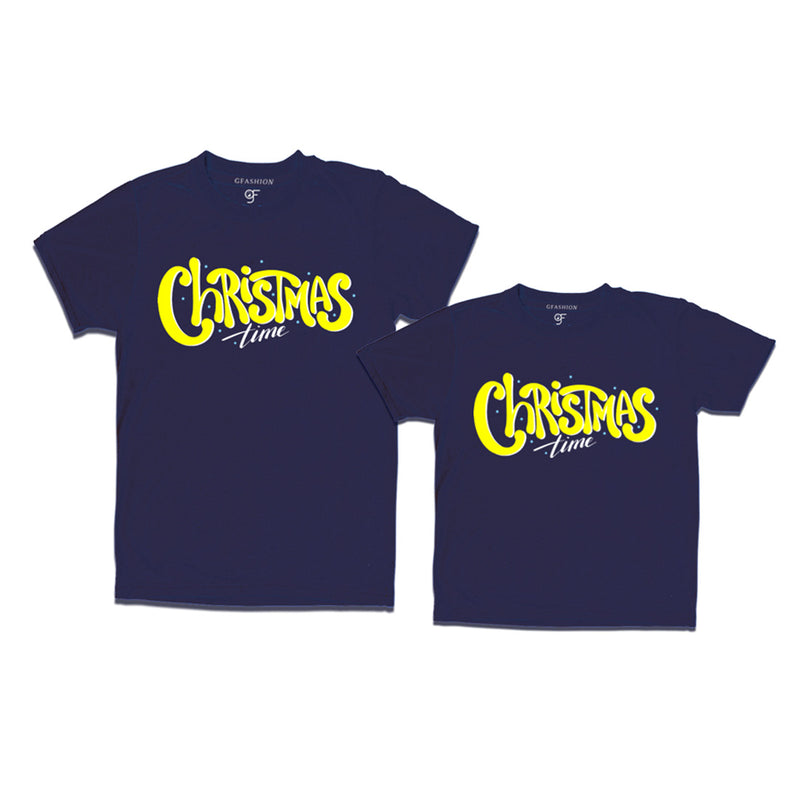 Christmas Time Combo T-shirts in Navy Color avilable @ gfashion.jpg