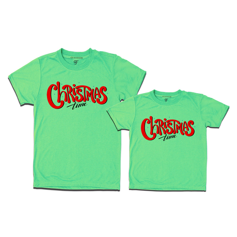Christmas Time Combo T-shirts in Pista Green Color avilable @ gfashion.jpg