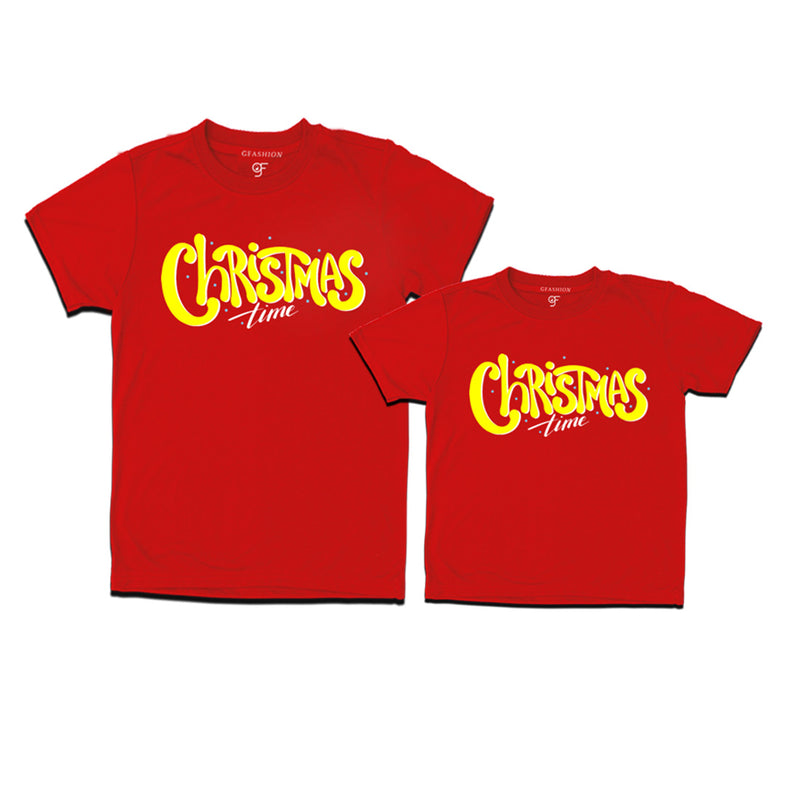Christmas Time Combo T-shirts in Red Color avilable @ gfashion.jpg