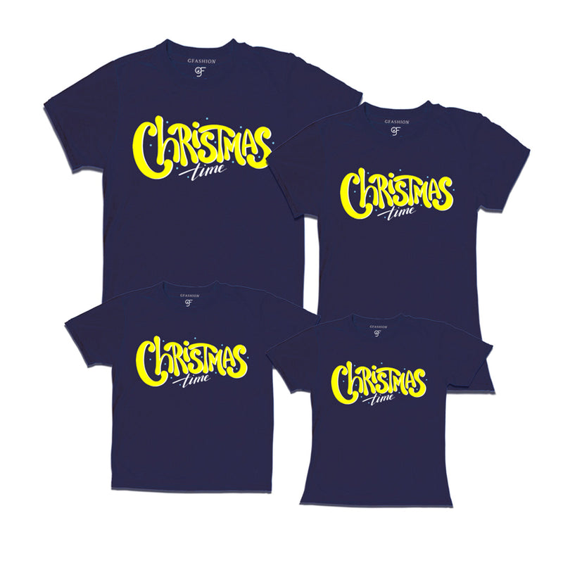 Christmas Time T-shirts for Family in Navy Color avilable @ gfashion.jpg