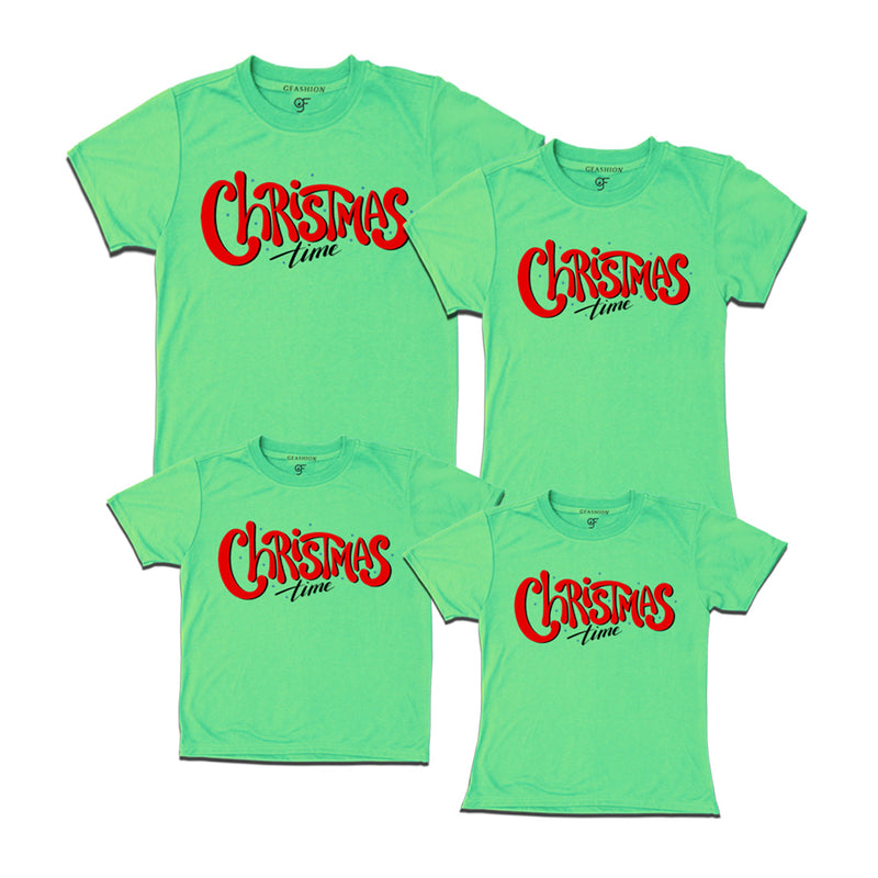 Christmas Time T-shirts for Family in Pista Green Color avilable @ gfashion.jpg