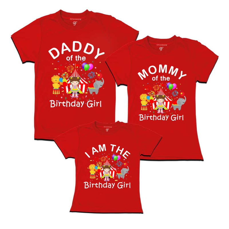 Circus Theme Birthday T-shirts for Dad Mom and Daughter
