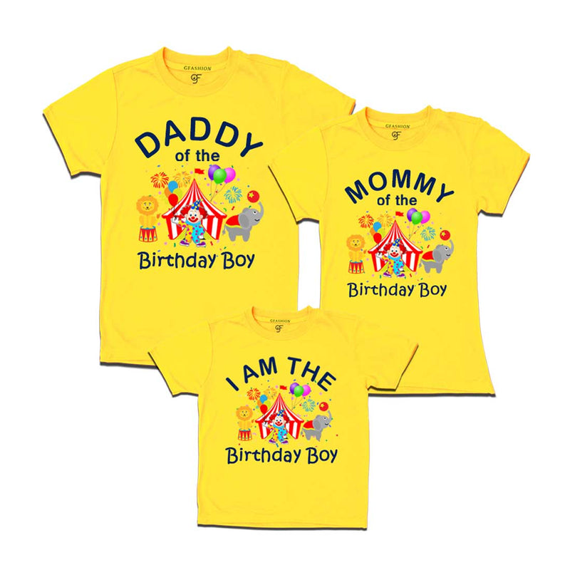 Circus Theme Birthday T-shirts for Dad Mom and Son