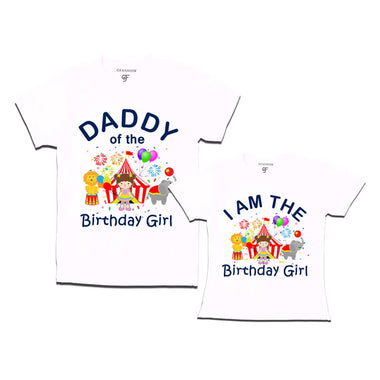 Circus Theme Birthday T-shirts for Dad and Daughter in White Color available @ gfashion.jpg