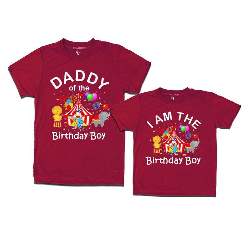 Circus Theme Birthday T-shirts for Dad and Son in Maroon Color available @ gfashion.jpg