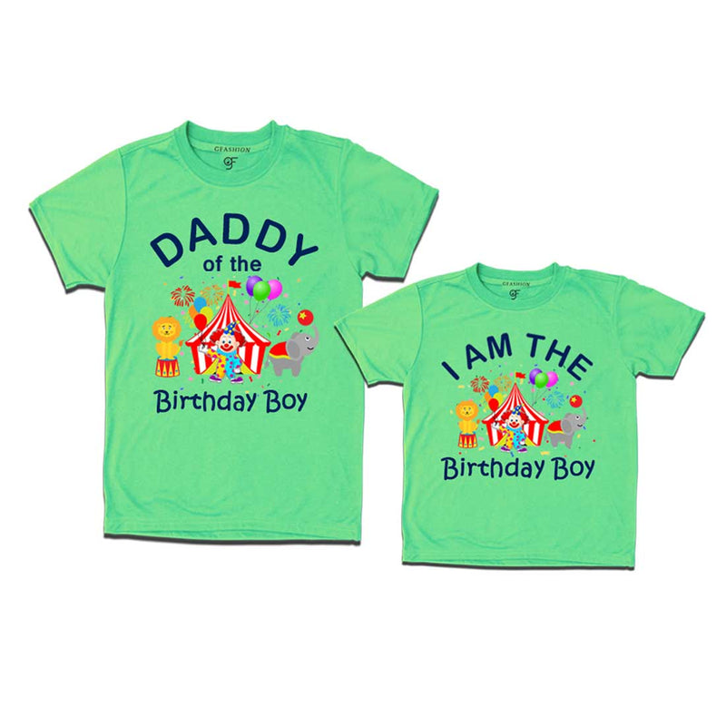 Circus Theme Birthday T-shirts for Dad and Son in Pista Green Color available @ gfashion.jpg