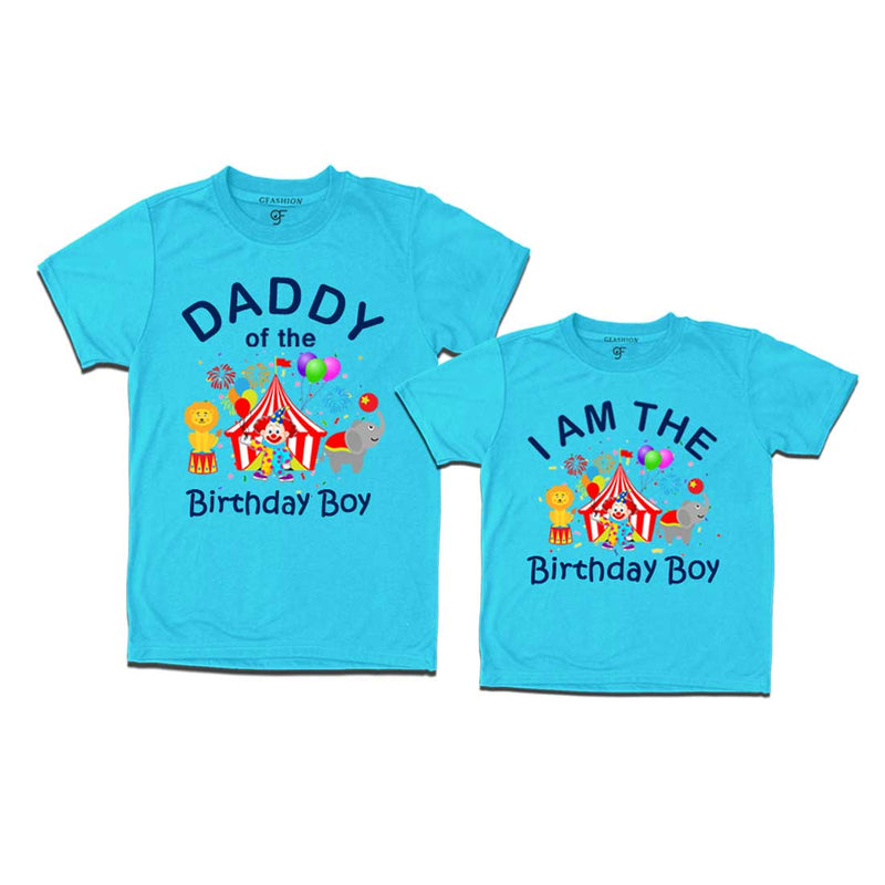 Circus Theme Birthday T-shirts for Dad and Son in Sky Blue Color available @ gfashion.jpg