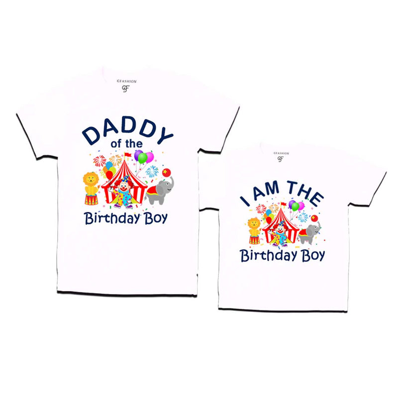 Circus Theme Birthday T-shirts for Dad and Son in White Color available @ gfashion.jpg