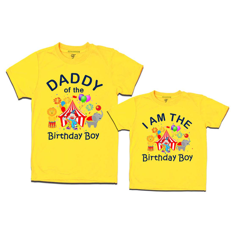 Circus Theme Birthday T-shirts for Dad and Son in Yellow Color available @ gfashion.jpg