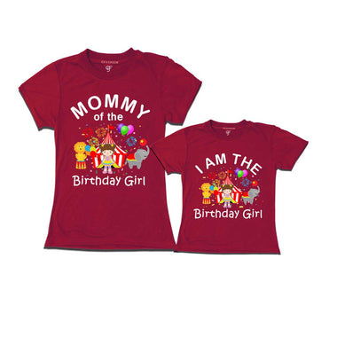 Circus Theme Birthday T-shirts for Mom and Daughter in Maroon Color available @ gfashion.jpg