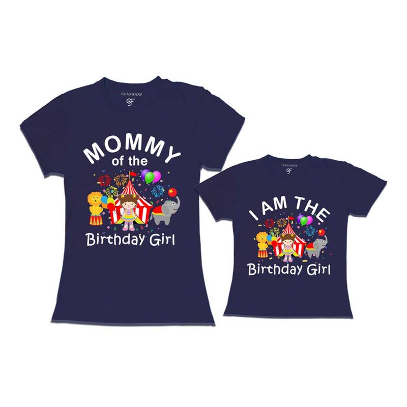 Circus Theme Birthday T-shirts for Mom and Daughter in Navy Color available @ gfashion.jpg