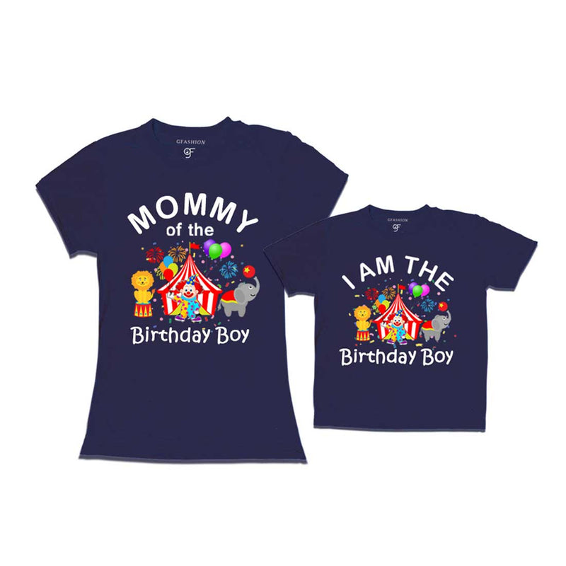 Circus Theme Birthday T-shirts for Mom and Son in Navy Color available @ gfashion.jpg