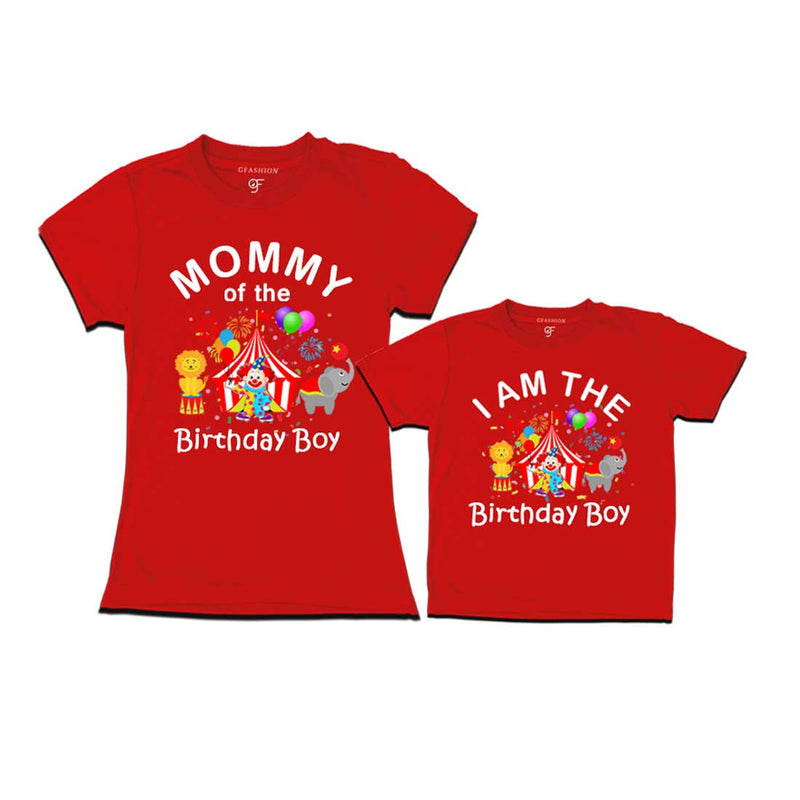 Circus Theme Birthday T-shirts for Mom and Son in Red Color available @ gfashion.jpg