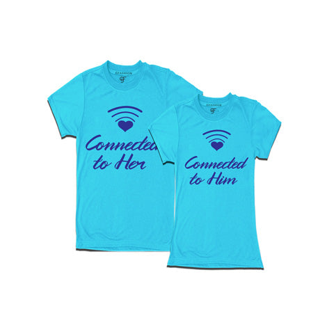 Connected To Her-Him-Couple T-shirts
