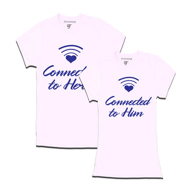 Connected To Her-Him-Couple T-shirts-white Tshirts