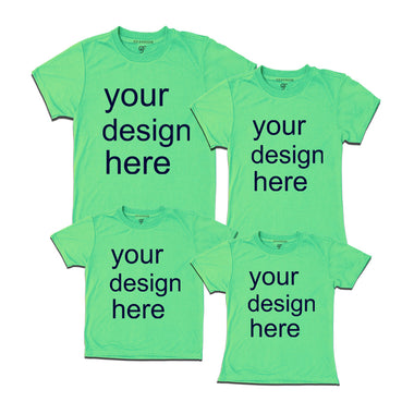 Customize Family T-shirts-set of 4 combo in Pista Green Color available @ gfashion.jpg