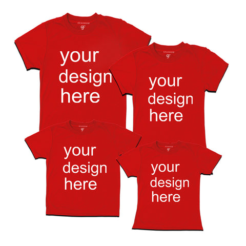 Customize Family T-shirts-set of 4 combo in Red Color available @ gfashion.jpg