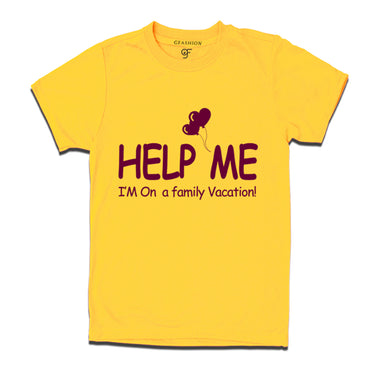 help me i'm on family vacation tees for men