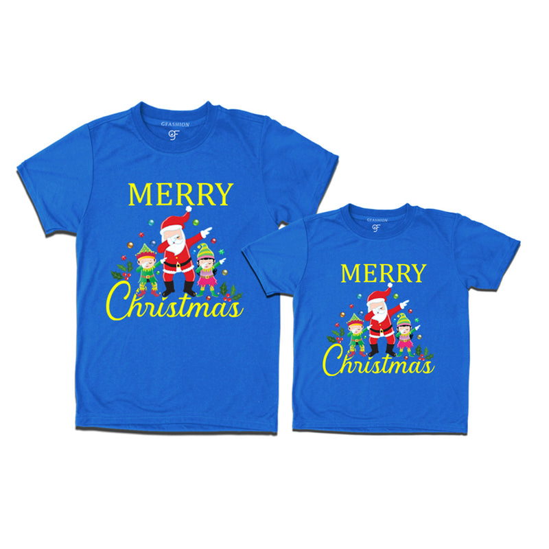 Dabbing Santa Claus Merry Christmas  Combo T-shirts in Blue Color avilable @ gfashion.jpg