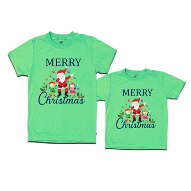 Dabbing Santa Claus Merry Christmas  Combo T-shirts in Pista Green Color avilable @ gfashion.jpg