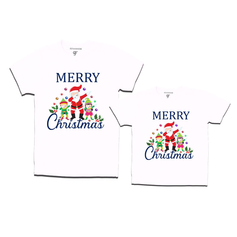 Dabbing Santa Claus Merry Christmas  Combo T-shirts in White Color avilable @ gfashion.jpg
