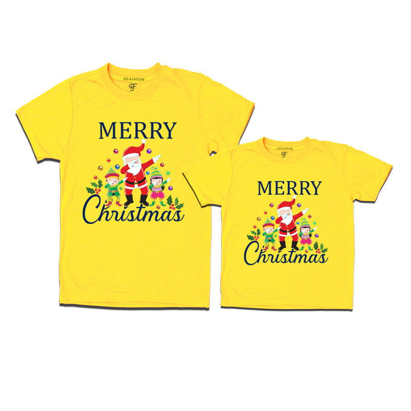 Dabbing Santa Claus Merry Christmas  Combo T-shirts in Yellow Color avilable @ gfashion.jpg