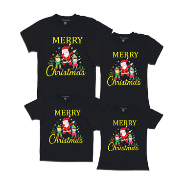 Dabbing Santa Claus Merry Christmas T-shirts for Family-Friends-Group in Black Color avilable @ gfashion.jpg