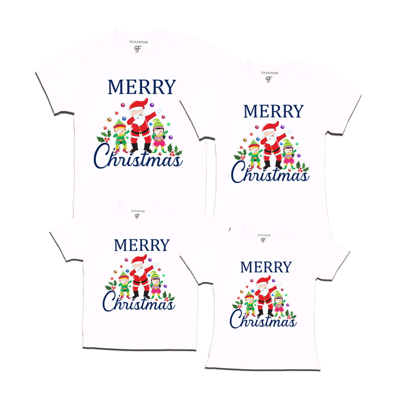 Dabbing Santa Claus Merry Christmas T-shirts for Family-Friends-Group in White Color avilable @ gfashion.jpg