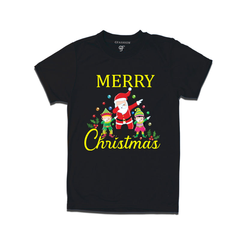 Dabbing Santa Claus Merry Christmas  T-shirts for Men-Women-Boy-Girl in Black Color avilable @ gfashion.jpg