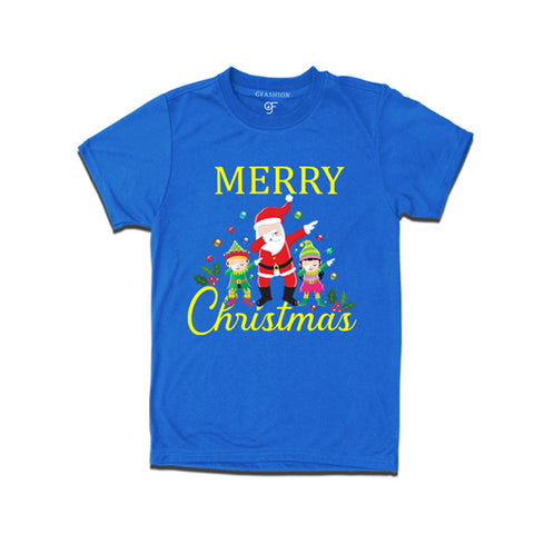 Dabbing Santa Claus Merry Christmas  T-shirts for Men-Women-Boy-Girl in Blue Color avilable @ gfashion.jpg