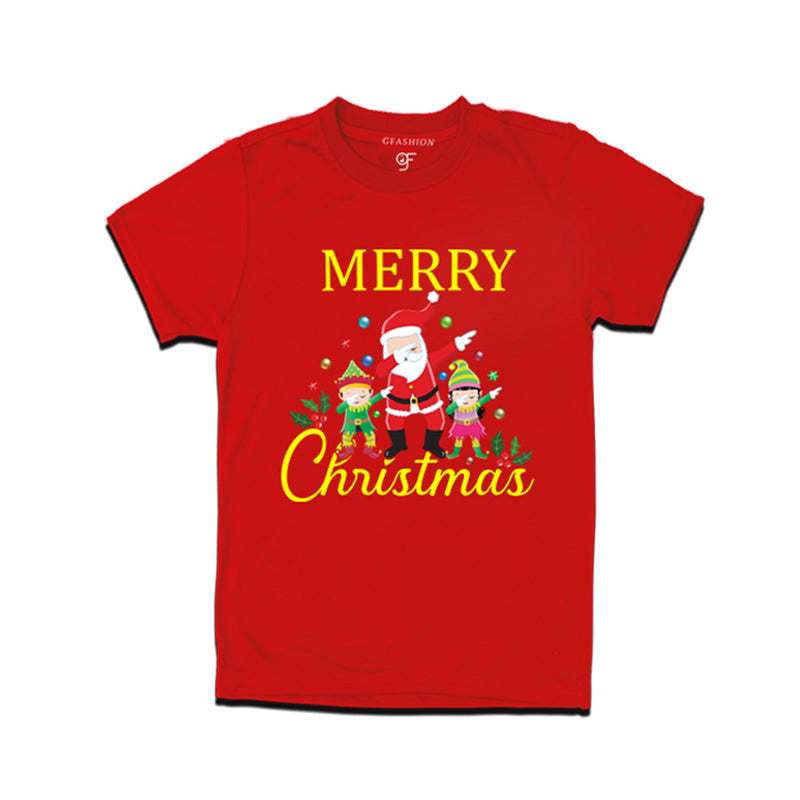 Dabbing Santa Claus Merry Christmas  T-shirts for Men-Women-Boy-Girl in Red Color avilable @ gfashion.jpg