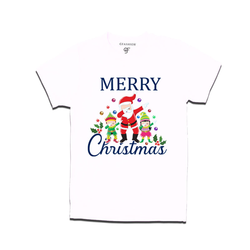 Dabbing Santa Claus Merry Christmas  T-shirts for Men-Women-Boy-Girl in White Color avilable @ gfashion.jpg