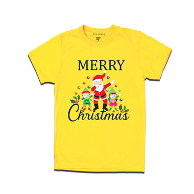Dabbing Santa Claus Merry Christmas  T-shirts for Men-Women-Boy-Girl in Yellow Color avilable @ gfashion.jpg