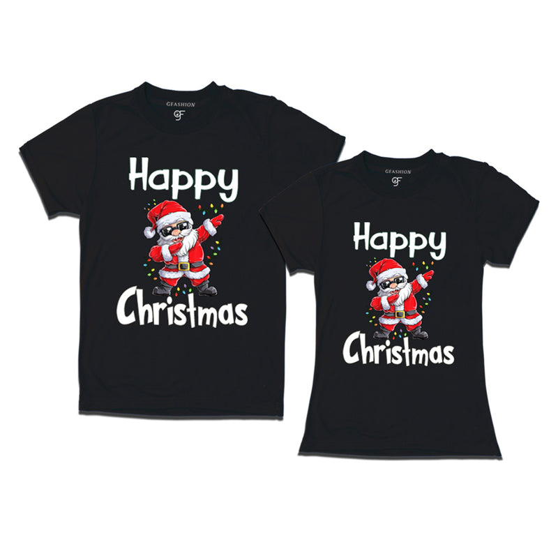 Dabbing Santa Happy Christmas Combo T-shirts in Black Color avilable @ gfashion.jpg