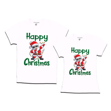 Dabbing Santa Happy Christmas Combo T-shirts in White Color avilable @ gfashion.jpg