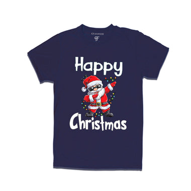 Dabbing Santa Happy Christmas T-shirt for Men-Women-Boy-Girl in Navy Color avilable @ gfashion.jpg