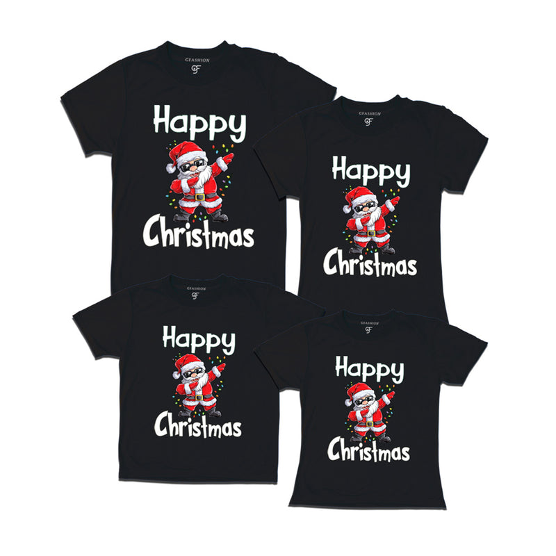 Dabbing Santa Happy Christmas T-shirts for Family-Friends-Group in Black Color avilable @ gfashion.jpg