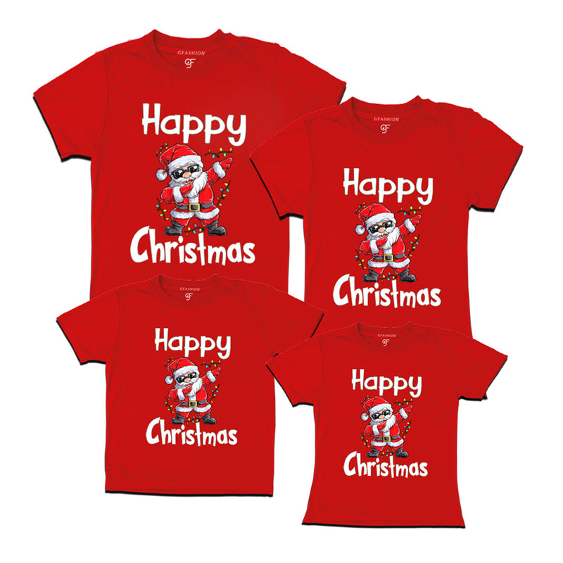 Dabbing Santa Happy Christmas T-shirts for Family-Friends-Group in Red Color avilable @ gfashion.jpg